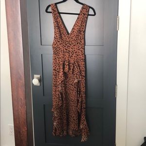 Nasty gal midi cheetah print dress w/ frill detail
